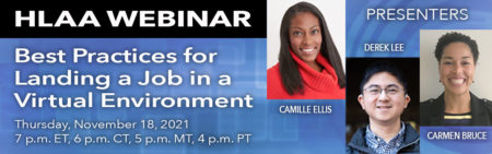 HLAA Webinar: Best Practices for Landing a Job in a Virtual Environment @ Join by computer or mobile device.
