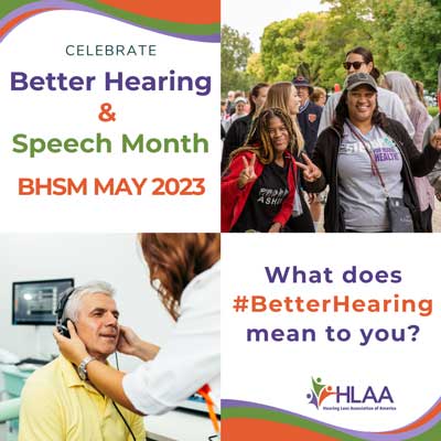 People celebrating better hearing and speech month
