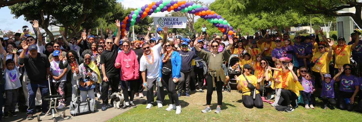 Group shot of participates in the Long Beach Walk4Hearing 2023