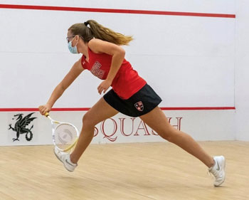 Annabelle playing squash